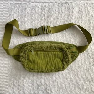 Olive Green Fleece Belt Bag
